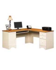 Sauder Harbor View Collection Corner Computer Desk, Antiqued White