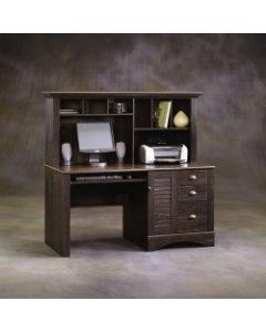 Sauder Harbor View Collection Computer Desk With Hutch, Antiqued Paint