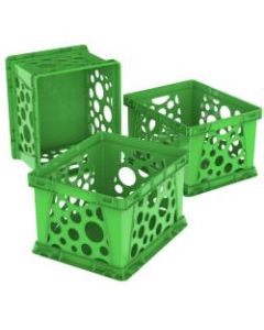 Storex File Crates, Medium Size, Classroom Green, Pack Of 3