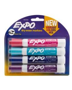 EXPO Low-Odor Dry-Erase Markers, Chisel Point, Pastel Colors, Pack Of 4