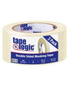 Tape Logic Double-Sided Masking Tape, 3in Core, 0.75in x 108ft, Tan, Case Of 3