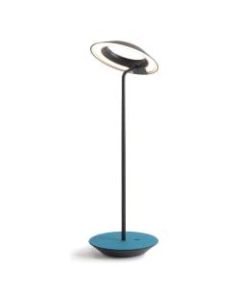 Koncept Royyo LED Desk Lamp, 17-7/16inH, Matte Black/Azure Felt Base Plate