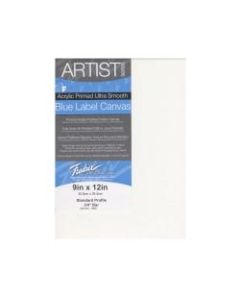 Fredrix Blue Label Ultra-Smooth Pre-Stretched Artist Canvases, 9in x 12in x 11/16in, Pack Of 2