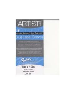 Fredrix Blue Label Ultra-Smooth Pre-Stretched Artist Canvases, 8in x 10in x 11/16in, Pack Of 2