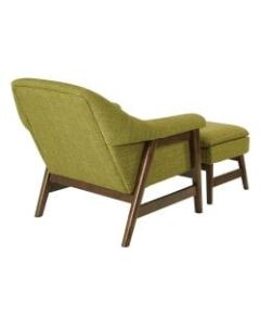 Ave Six Flynton Chair And Ottoman, Green/Medium Espresso