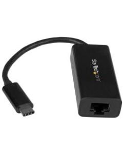 StarTech.com USB C to Gigabit Ethernet Adapter - Thunderbolt 3 - 10/100/1000Mbps - Black - USB C network adapter adds a GbE network connection your laptop or desktop computer - Instant connection and no downloads with native driver support