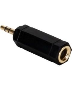 QVS 3.5mm Male to 1/4 Female Audio Stereo Adaptor - 1 Pack - 1 x Mini-phone Male Stereo Audio - 1 x 6.35mm Female Stereo Audio - Black