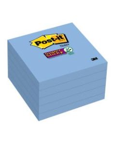 Post-it Super Sticky Notes, 3in x 3in, Sapphire Blue, Pack Of 5 Pads