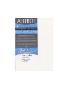 Fredrix Blue Label Ultra-Smooth Pre-Stretched Artist Canvases, 11in x 14in x 11/16in, Pack Of 2