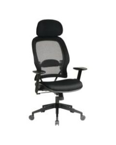 Office Star Professional Air Grid Mesh High-Back Office Chair With Headrest, Black