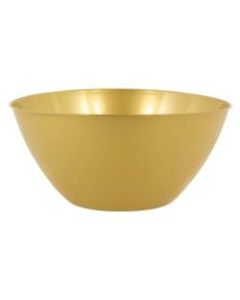 Amscan 2-Quart Plastic Bowls, 3-3/4in x 8-1/2in, Gold, Set Of 8 Bowls