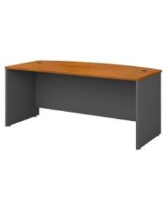 Bush Business Furniture Components Bow Front Desk, 72inW x 36inD, Natural Cherry/Graphite Gray, Standard Delivery