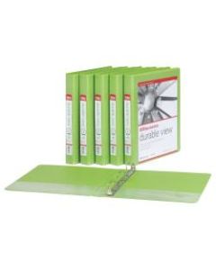 Office Depot Round Ring Binders, 8-1/2inL x 11inW, 225 Pages, Green, Pack Of 6