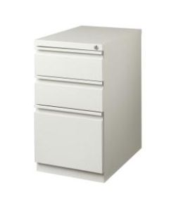WorkPro 23inD Vertical 3-Drawer Mobile Pedestal File Cabinet, Metal, Light Gray