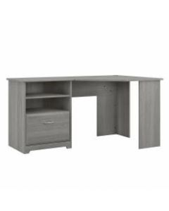 Bush Furniture Cabot 60inW Corner Desk With Storage, Modern Gray, Standard Delivery