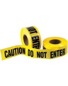B O X Packaging Barricade Tape, Caution Do Not Enter, 3in Core, 3in x 333 Yd., Black/Yellow, Case Of 4