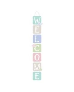 Amscan Spring Welcome Wooden Signs, 28-1/2in x 5in, Multicolor, Pack Of 2 Signs
