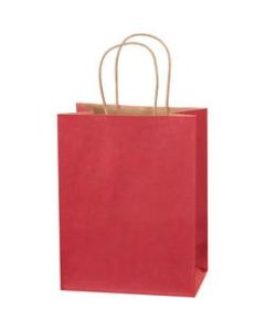 Partners Brand Tinted Shopping Bags, 10 1/4inH x 8inW x 4 1/2inD, Scarlet, Case Of 250