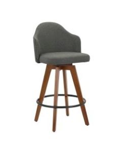 LumiSource Ahoy Counter Stool, Gray Seat/Walnut Frame