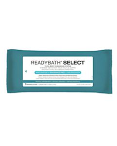 ReadyBath SELECT Medium-Weight Cleansing Washcloths, Unscented, 8in x 8in, White, 5 Washcloths Per Pack, Case Of 30 packs