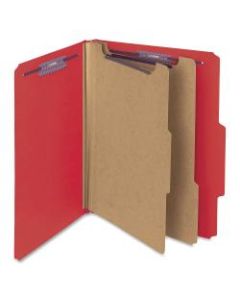 Smead Classification Folders, Top-Tab With SafeSHIELD Coated Fasteners, 2in Expansion, Letter Size, 50% Recycled, Bright Red, Box Of 10