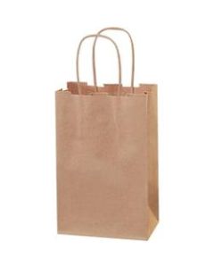 Partners Brand Paper Shopping Bags, 8 3/8inH x 5 1/4inW x 3 1/4inD, Kraft, Case Of 250