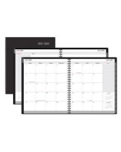 Office Depot Brand 18-Month Weekly/Monthly Academic Planner, 6in x 8in, 30% Recycled, Black, July 2021 To December 2022, ODUS2033-016