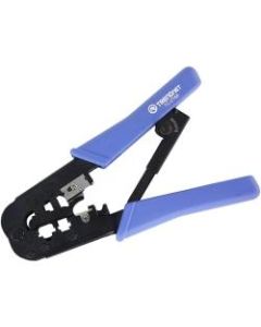 TRENDnet Crimping Tool, Crimp, Cut, And Strip Tool, For Any Ethernet or Telephone Cable, Built-In Cutter And Stripper, 8P-RJ-45 And 6P-RJ-12, RJ-11, All Steel Construction, Black, TC-CT68 - RJ-11/RJ-45 Crimp/Cut/Strip Tool