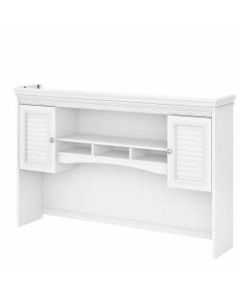 Bush Furniture Fairview 60inW Hutch For L-Shaped Desk, Shiplap Gray/Pure White, Standard Delivery