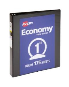 Avery Economy View 3-Ring Binder, 1in Round Rings, Black