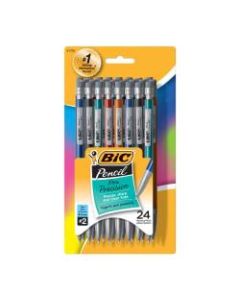 BIC Mechanical Pencils, Xtra Precision, 0.5 mm, Assorted Barrel Colors, Pack Of 24 Pencils