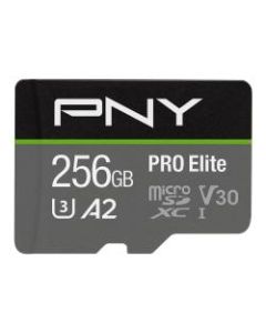 PNY 256GB PRO Elite Class 10 U3 V30 microSDXC Flash Memory Card - Class 10, U3, V30, A2, UHS-I
