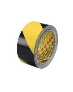 3M 5702 Striped Vinyl Tape, 3in x 36 Yd., Black/Yellow, Case Of 2