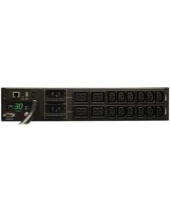 Tripp Lite PDU Monitored 208V/240V 30A 12 C13; 4 C19 L6-30P Horizontal 2URM - 4 x IEC 60320 C19, 12 x IEC 60320 C13 - 2U - Horizontal Rackmount"