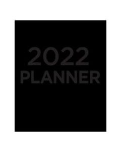 TF Publishing Monthly Planner, 11in x 9in, Black On Black, January To December 2022