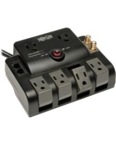 Tripp Lite Surge Protector 120V 6 Outlet Rotating RJ11 Coax 6ft Cord - 6 x NEMA 5-15R - 1440 J - 120 V AC Input