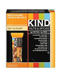 KIND Maple Glazed Pecan And Sea Salt Nut And Spice Bars, 1.4 Oz, Box Of 12
