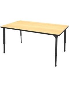 Marco Group Apex Series Rectangle Adjustable Table, 30inH 60inW x 30inD, Maple/Black