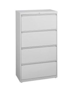 Lorell Fortress 36inW Lateral 4-Drawer File Cabinet, Metal, Light Gray