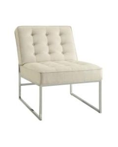 Ave Six Anthony Guest Chair, Linen/Chrome