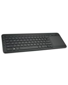 Microsoft Wireless All-In-One Media Keyboard, 14-15/16inL x 5-5/8inW x 1/5inD, Black, N9Z-00001