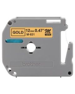 Brother M-831 Black-On-Gold Tape, 0.5in x 26.2ft