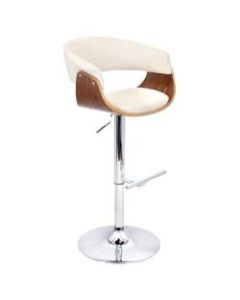 Lumisource Vintage Adjustable Bar Stool, Cream/Chrome/Walnut