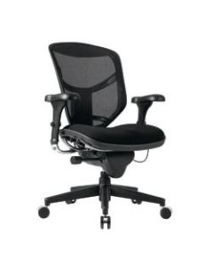 WorkPro Quantum 9000 Series Ergonomic Mesh/Premium Fabric Mid-Back Chair, Black/Black