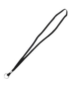 Advantus 36in Deluxe Lanyard with Key Ring - 24 / Box - 36in Length - Black - Nylon, Cotton