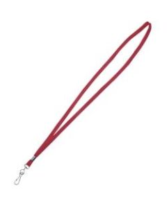 Advantus 36in Deluxe Lanyard with J-Hook - 24 / Box - 36in Length - Red - Nylon, Cotton, Metal