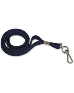 Advantus 36in Deluxe Lanyard with J-Hook - 24 / Box - 36in Length - Blue - Nylon, Cotton, Metal
