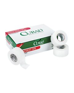 CURAD Transparent Adhesive Tape, 1in x 10 Yd, White, Box Of 12