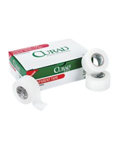 CURAD Transparent Adhesive Tape, 1in x 10 Yd, White, Box Of 12