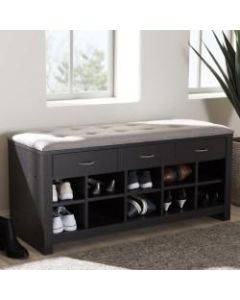 Baxton Studio Contemporary Entryway Bench, 20-1/8inH x 41-15/16inW x 15-3/4inD, Espresso Brown